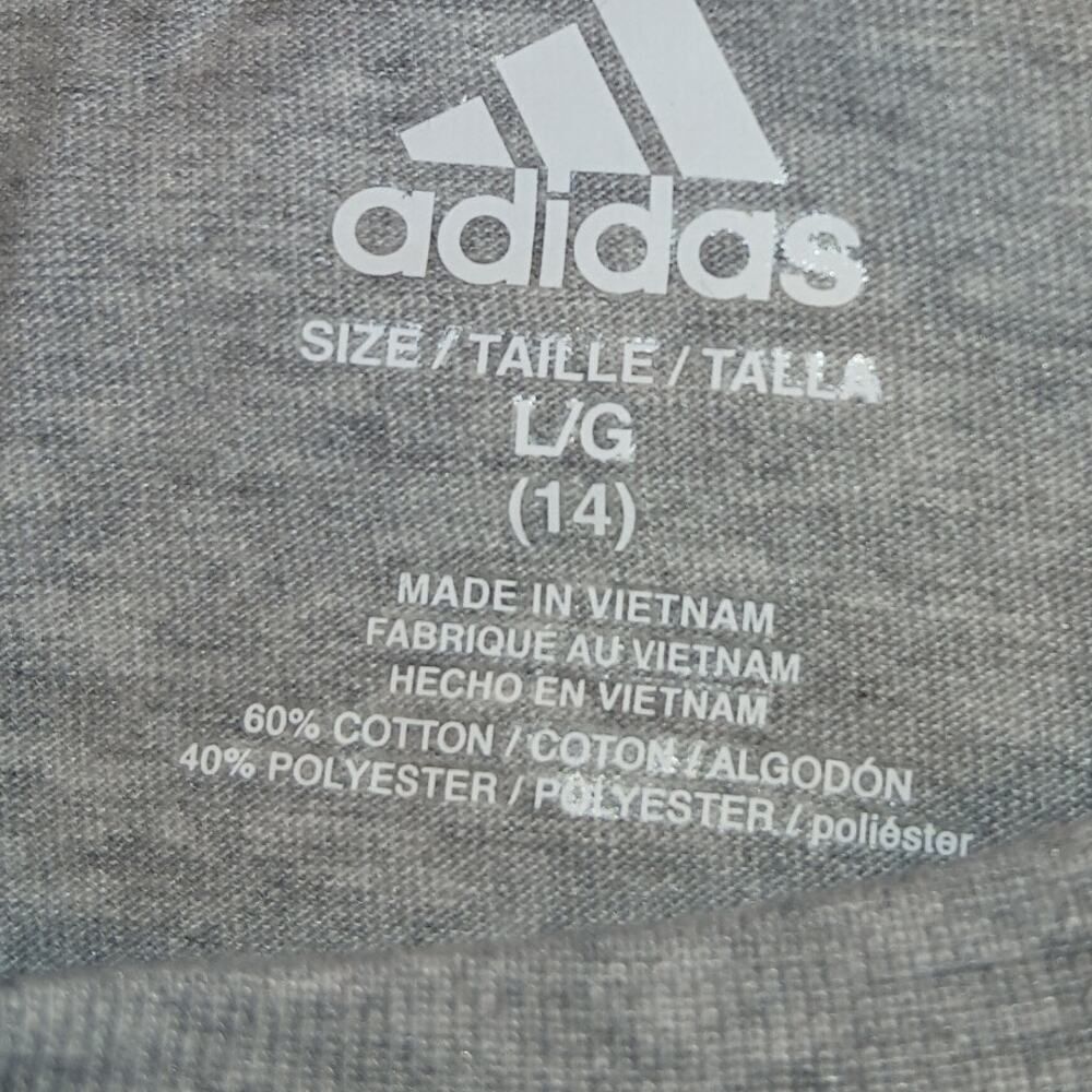 ADIDAS Boys/Girls New w/Tags Gray 'Goals' Graphic Soccer T-Shirt - Size: Large - Picture 6 of 6